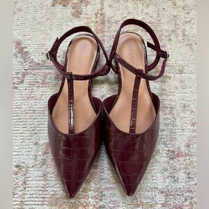 Old Navy Burgundy Croc-Embossed Flats